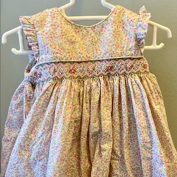 Luli & Me Baby Boys Ivory Linen Blend Honey Comb Smocked Bubble main image 1